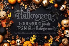 Halloween Mockup, 6000x4000 Halloween Top View Table, d17 Product Image 1