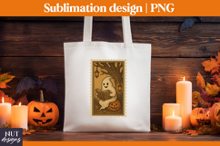 Post Stamp Halloween t-shirt Retro Reading Ghost sublimation Product Image 3