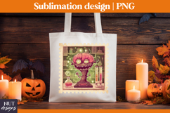 Post Stamp Halloween tote bag Crazy Brain Monster spooky Product Image 1