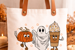 Fall Pumpkin Ghost Coffee Embroidery Design Autumn Kitchen Product Image 2