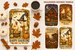 Halloween Kitchen Towel, Cute Farm Animals Product Image 1
