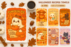 Halloween Kitchen Towel Bundle, Cute Halloween Recipes Product Image 1