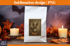 Post Stamp Halloween tote bag Retro Baby Bat sublimation Product Image 2