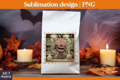 Post Stamp Halloween tote bag Crazy Brain Monster spooky Product Image 4