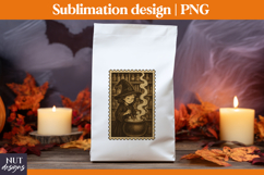 Post Stamp Halloween tote bag Retro Witch girl sublimation Product Image 4