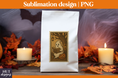 Post Stamp Halloween t-shirt Retro Reading Ghost sublimation Product Image 4