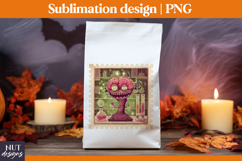 Post Stamp Halloween tote bag Crazy Brain Monster spooky Product Image 4