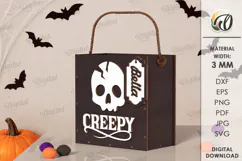 Halloween Treat Bag Laser Cut. Halloween Bag SVG Product Image 1