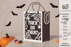 Halloween Treat Bag Laser Cut. Halloween Bag SVG Product Image 1