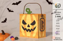 Halloween Treat Bag Laser Cut. Halloween Bag SVG Product Image 1