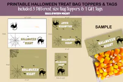 Halloween Night treat bag topper & Tag SVG Product Image 1