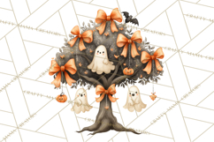 Whimsical Halloween Tree Clipart PNG with Spooky Decor Product Image 3