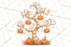 Whimsical Halloween Tree Clipart PNG with Spooky Decor Product Image 5
