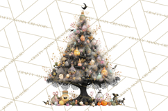 Whimsical Halloween Tree Clipart PNG with Spooky Decor Product Image 2