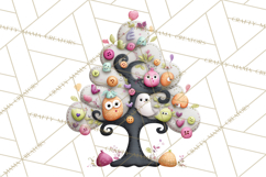 Whimsical Halloween Tree Clipart PNG with Spooky Decor Product Image 3