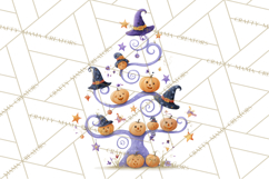 Whimsical Halloween Tree Clipart PNG with Spooky Decor Product Image 4