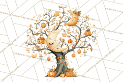 Whimsical Halloween Tree Clipart PNG with Spooky Decor Product Image 5
