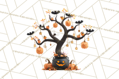 Whimsical Halloween Tree Clipart PNG with Spooky Decor Product Image 3