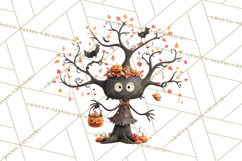 Whimsical Halloween Tree Clipart PNG with Spooky Decor Product Image 2