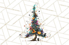 Whimsical Halloween Tree Clipart PNG with Spooky Decor Product Image 2
