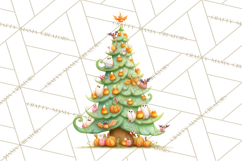 Whimsical Halloween Tree Clipart PNG with Spooky Decor Product Image 3