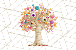 Whimsical Halloween Tree Clipart PNG with Spooky Decor Product Image 4