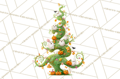 Whimsical Halloween Tree Clipart PNG with Spooky Decor Product Image 4