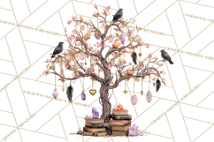 Whimsical Halloween Tree Clipart PNG with Spooky Decor Product Image 3