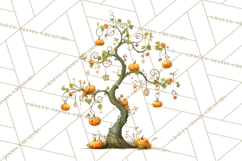 Whimsical Halloween Tree Clipart PNG with Spooky Decor Product Image 5
