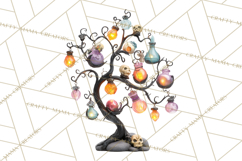 Whimsical Halloween Tree Clipart PNG with Spooky Decor Product Image 2