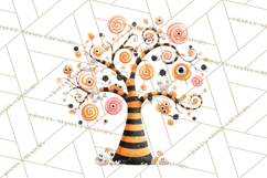 Whimsical Halloween Tree Clipart PNG with Spooky Decor Product Image 3