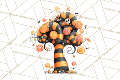 Whimsical Halloween Tree Clipart PNG with Spooky Decor Product Image 5