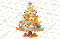 Whimsical Halloween Tree Clipart PNG with Spooky Decor Product Image 4