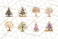 Whimsical Halloween Tree Clipart PNG with Spooky Decor Product Image 5