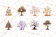 Whimsical Halloween Tree Clipart PNG with Spooky Decor Product Image 3