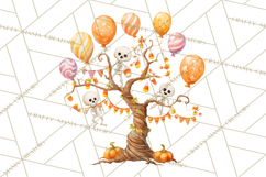 Whimsical Halloween Tree Clipart PNG with Spooky Decor Product Image 2
