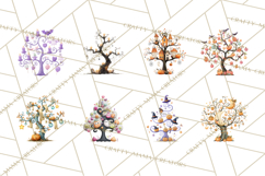 Whimsical Halloween Tree Clipart PNG with Spooky Decor Product Image 6
