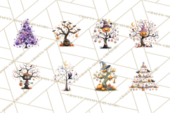 Whimsical Halloween Tree Clipart PNG with Spooky Decor Product Image 7