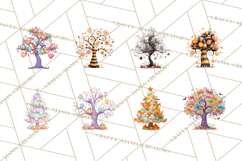 Whimsical Halloween Tree Clipart PNG with Spooky Decor Product Image 8