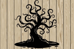 Halloween tree stencil silhouette SVG Product Image 1