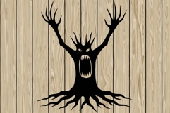 Halloween tree stencil silhouette SVG Product Image 1