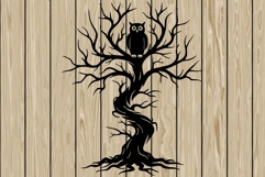 Halloween tree stencil silhouette SVG Product Image 1
