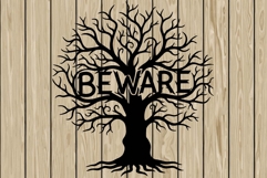 Halloween tree stencil silhouette SVG Product Image 1