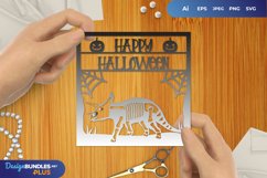 Halloween Triceratops Cosplayer Papercut Product Image 1
