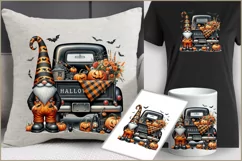 Happy Halloween Truck png| Halloween gnome and pumpkins Product Image 2
