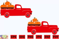 Halloween Trucks SVG | Pumpkin Truck SVG | Fall Truck SVG Product Image 1