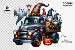 Halloween Truck ghost Clipart