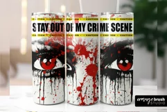 Halloween True Crime Tumbler Wrap PNG For Sublimation