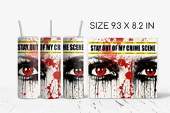 Halloween True Crime Tumbler Wrap PNG For Sublimation
