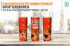 Fall Sweet Fall Glitter Skinny Tumbler Wrap Sublimation Product Image 1
